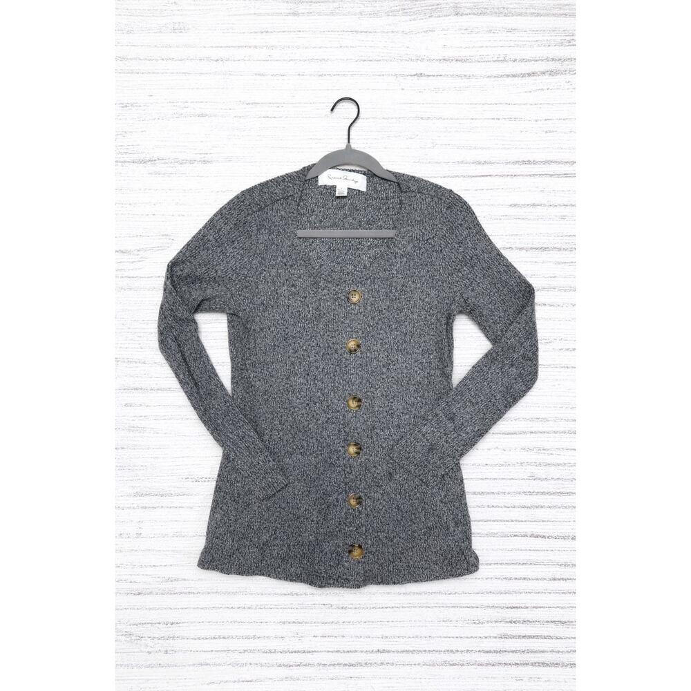 French Laundry Gray Button-Front Knit Cardigan